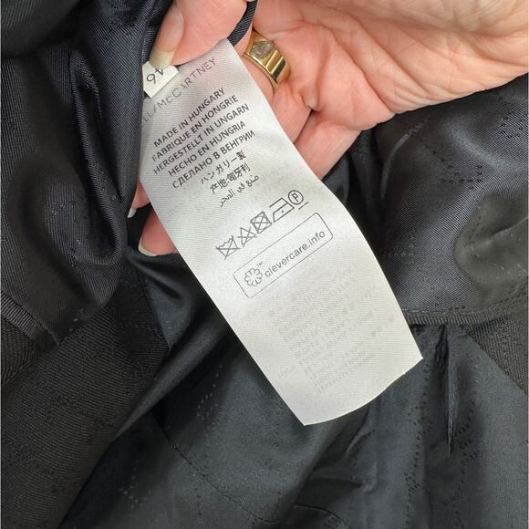 Stella McCartney Black Wool Embossed Double Breasted Button Blazer 46 / L - Picture 11 of 15